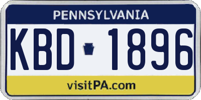 PA license plate KBD1896