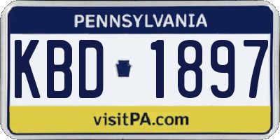 PA license plate KBD1897