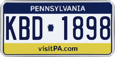 PA license plate KBD1898