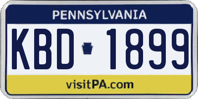 PA license plate KBD1899