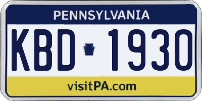 PA license plate KBD1930