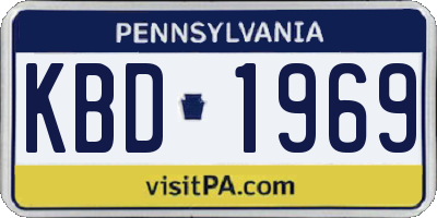 PA license plate KBD1969