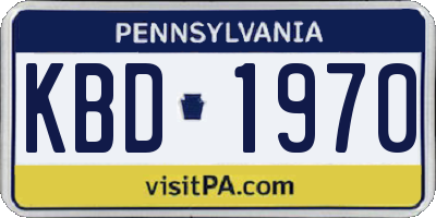 PA license plate KBD1970