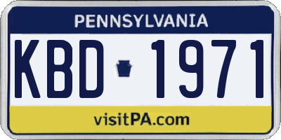 PA license plate KBD1971
