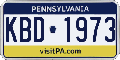 PA license plate KBD1973