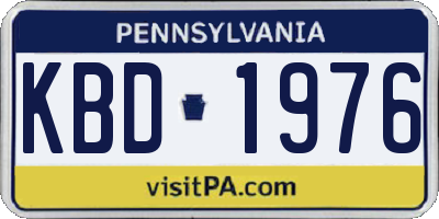 PA license plate KBD1976