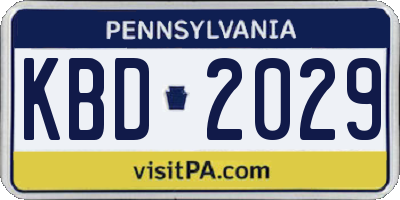 PA license plate KBD2029