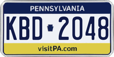 PA license plate KBD2048