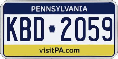 PA license plate KBD2059