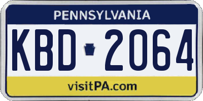 PA license plate KBD2064