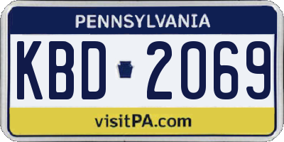 PA license plate KBD2069
