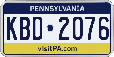 PA license plate KBD2076