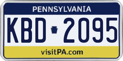 PA license plate KBD2095