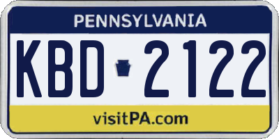 PA license plate KBD2122
