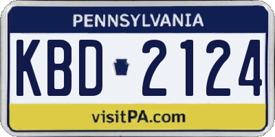 PA license plate KBD2124