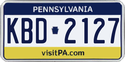 PA license plate KBD2127