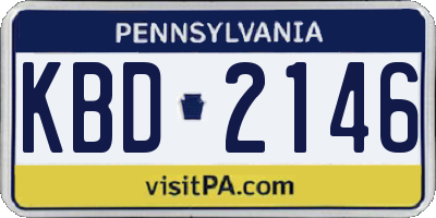 PA license plate KBD2146