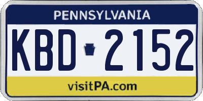 PA license plate KBD2152