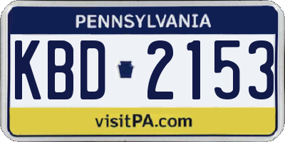 PA license plate KBD2153