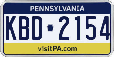 PA license plate KBD2154