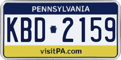 PA license plate KBD2159