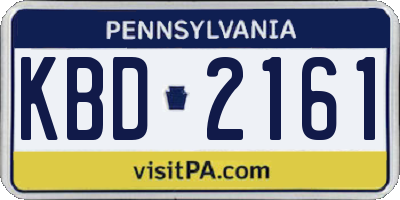 PA license plate KBD2161