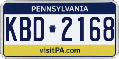 PA license plate KBD2168