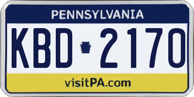 PA license plate KBD2170