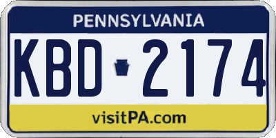 PA license plate KBD2174
