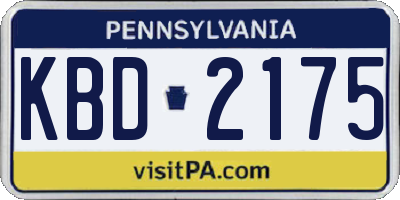 PA license plate KBD2175