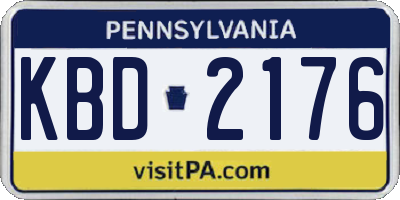 PA license plate KBD2176