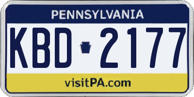PA license plate KBD2177