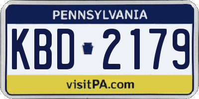 PA license plate KBD2179