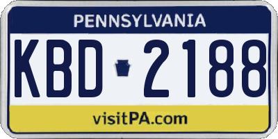 PA license plate KBD2188