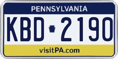 PA license plate KBD2190