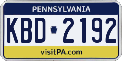 PA license plate KBD2192