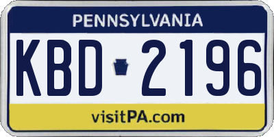 PA license plate KBD2196