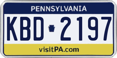 PA license plate KBD2197