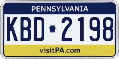 PA license plate KBD2198