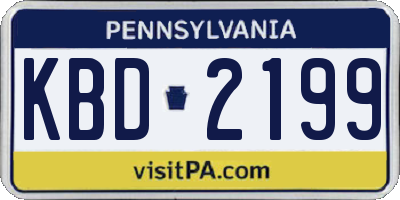 PA license plate KBD2199