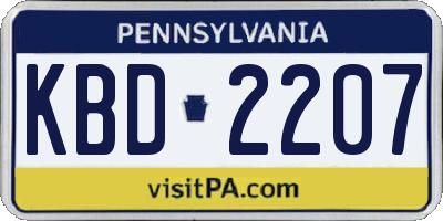 PA license plate KBD2207