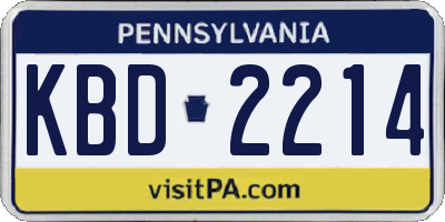 PA license plate KBD2214