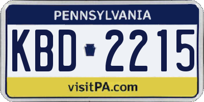 PA license plate KBD2215