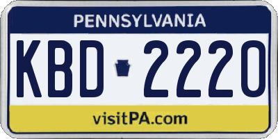 PA license plate KBD2220
