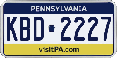 PA license plate KBD2227
