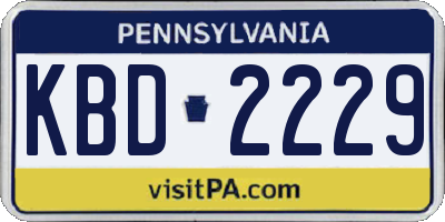 PA license plate KBD2229