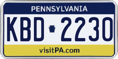 PA license plate KBD2230