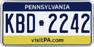 PA license plate KBD2242