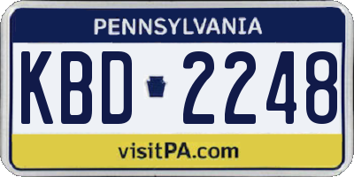 PA license plate KBD2248