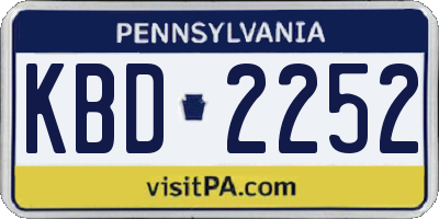 PA license plate KBD2252